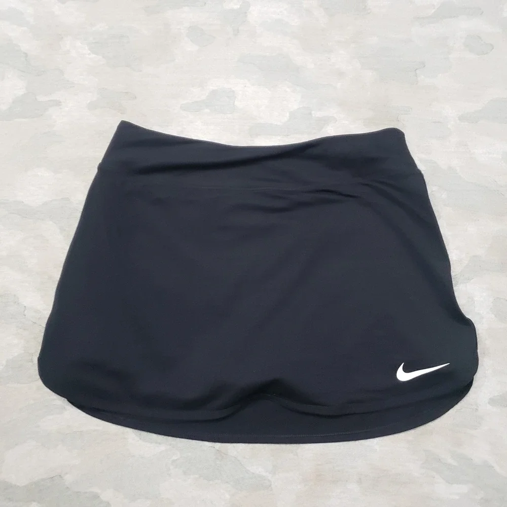 Nike Skort Women Small Black Dri-Fit Tennis Golf Pull On Outdoors Sports